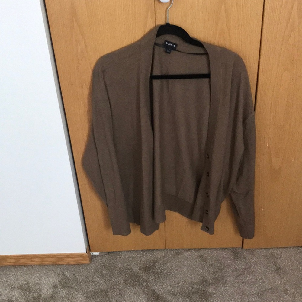 Torrid brown cropped plus size woman’s cardigan